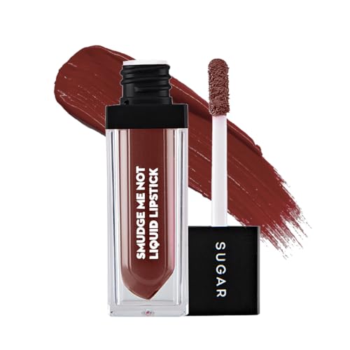Image of SUGAR Cosmetics Smudge Me Not Liquid Lipsticks for Women | Transferproof & Waterproof | Lasts 12+ Hours | Matte Lipstick | 4.5ml - 14 Teak Mystique (Warm Brown)