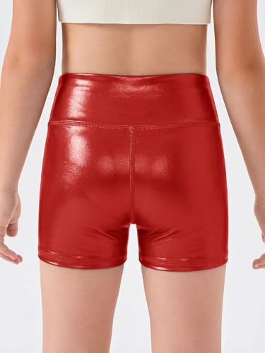 Image of Haloumoning Girls Athletic Shorts Kids High Waisted Yoga Dance Biker Shorts Comfy Gymnastics Shorts 5-14Y