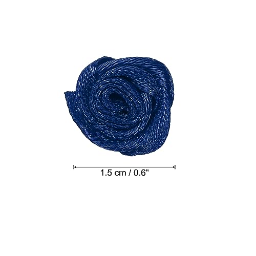 PATIKIL 0.6" Mini Satin Ribbon Roses, 50 Pcs Tiny Fabric Flowers Embellishments Rosettes Applique for DIY Crafts and Wedding Navy Blue - Image 2