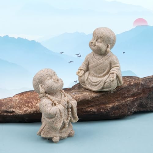 Estatuas Mini Buda Sonriente Maitreya 2 Piezas miniatura 4