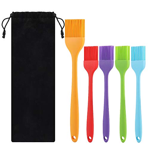 YUWLDD Basting Brush Silicone Heat Resistant Pastry Brushes Spread Oil Butter Sauce Marinades for BBQ Grill Barbecue Baking Kitchen Cooking Baste Pastries Cakes Meat Desserts