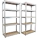 Trutzholm® 2er-Set Lagerregal 180x90x40 cm | 1750 kg | 10 Böden | Archivregal verzinkt Kellerregal Metallregal Regal Garagenregal 2x Schwerlastregal Steckregal