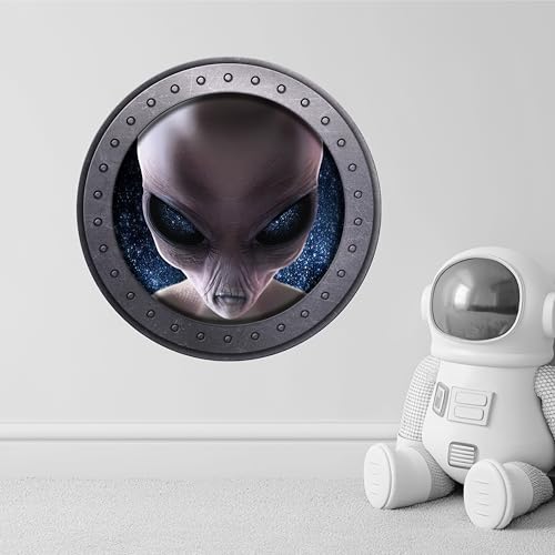 Vinilo decorativo espacial Alien Gris 18 pulg x 18 pulg miniatura 2