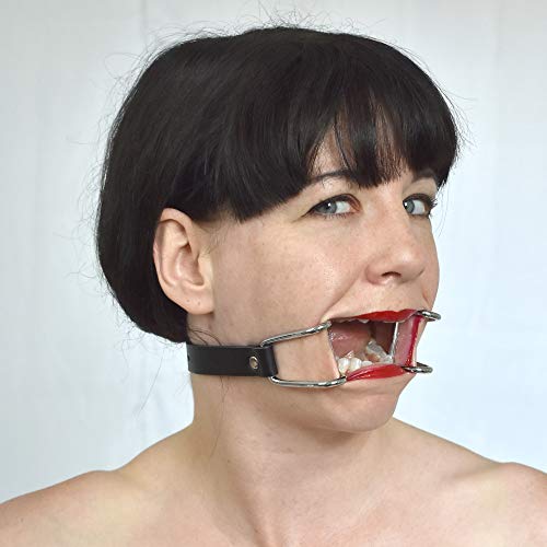 Honeylust Abschließbarer Fetisch Mundspreizer mit Metallhaken - Bondage Mundsperre - verschließbarer BDSM Mundknebel - SM Sexspielzeug