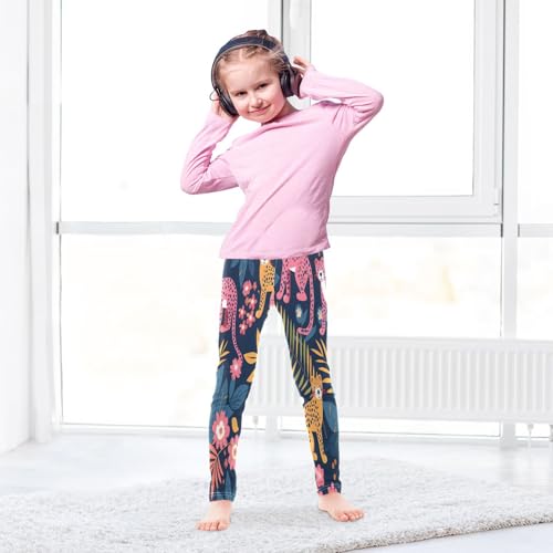 Bolaz Toddler Girls Leggings Printed Yoga Pants Leggings Pink Yellow Leopards for Kids4