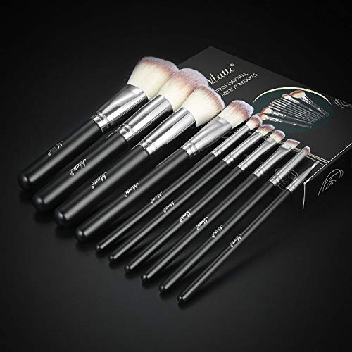 Matto Makeup Brushes 10-Pieces Makeup Brush Set, Premium Cruelty-Free Synthetic Cosmetic Brushes for Foundation Blending Blush Concealer Eye Shadow