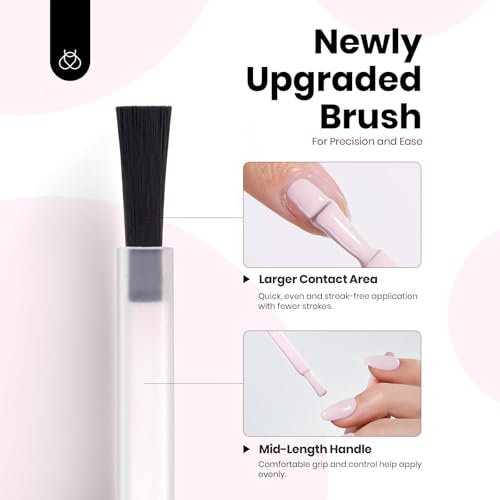 Image of Beetles Pink Gel Polish - HEMA-Free Cream Puff 15ML Full Size /0.51Fl Oz, Pastel Light Pink Gel Nail Polish, Soak Off UV LED Lamp Nail Art, Long-Lasting Manicure Salon DIY Home