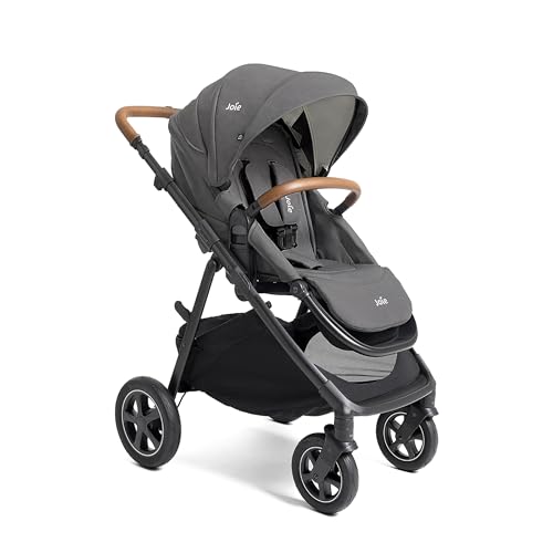 Image of Joie Hazel Height Adjustable Stroller – Travel-Friendly Stroller with Height Adjustable Seat, Multi-Position Recline, and All-Terrain Wheels (Thunder)