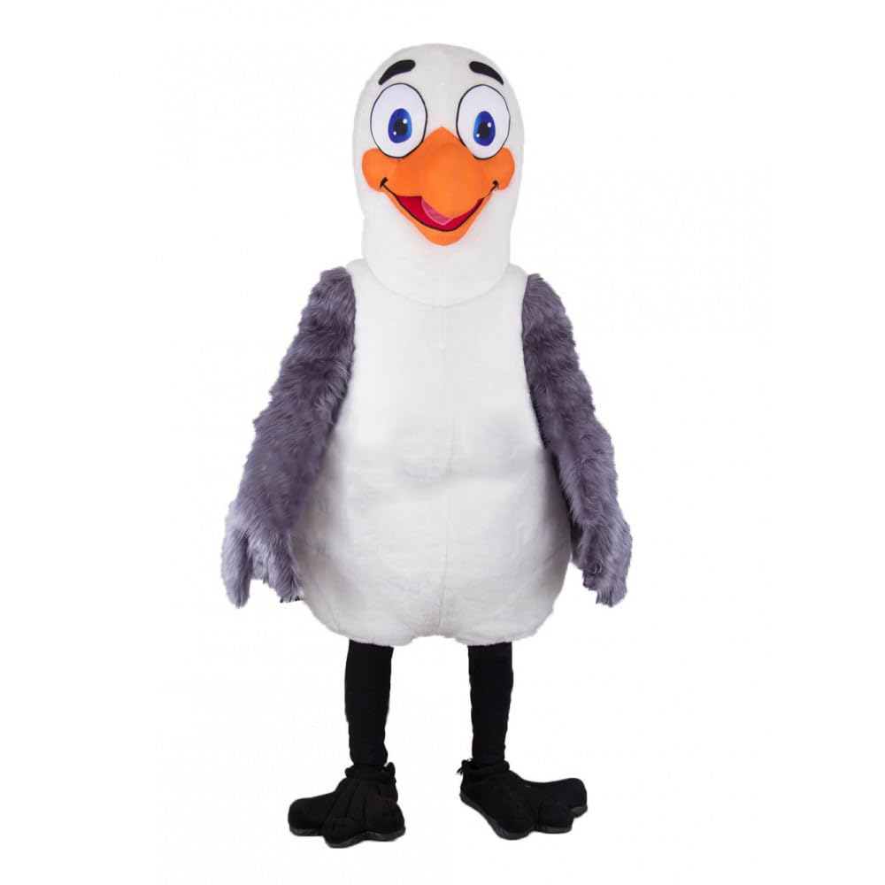 Charming Seagull Mascot Costume for Adults Men Women with Built-in Fan Inside the Head