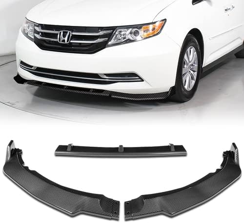 3 Pieces Front Bumper Lip Spoiler Splitter Side Body Kit Trim Protection Compatible with 2011-2017 Honda Odyssey, 2012 2013 2014 2015 2016 (Matt Black)