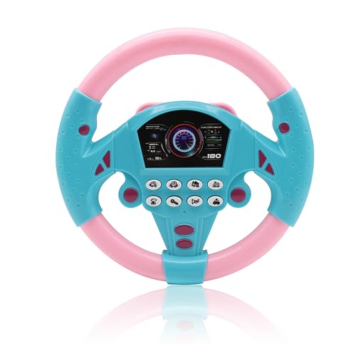 KONALITY Kids Steering Wheel Toy Musical Toys Toddler Steering Wheel for Kids for Car Backseat Stroller Attachment Toddler for Car Seat