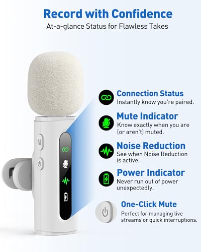 Image of USB C Lavalier Microphone Wireless Mini Mic for Type-C Android Phone /Tablet /PC Video Recording Clip-on Mics with Rotatable Clip&Denoise Recording, Ideal for Vlog Tiktok Youtube Content Creator, White