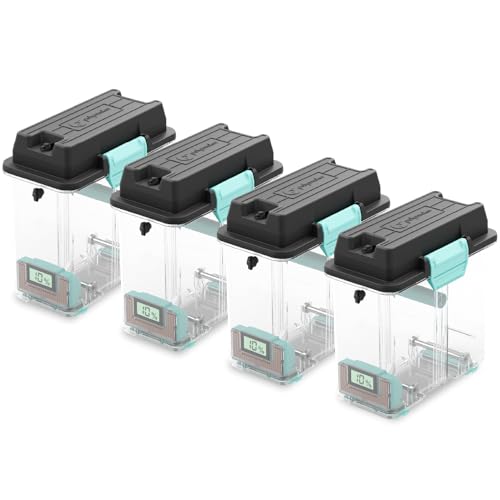 Image of Polymaker PolyDryer 4-Pack Filament Storage Box Only (No Dock), Airtight Moisture Proof 3D Printer Spool Holder with Hygrometer for 1kg PLA PETG ABS TPU Nylon, Print Without Breaking Seal