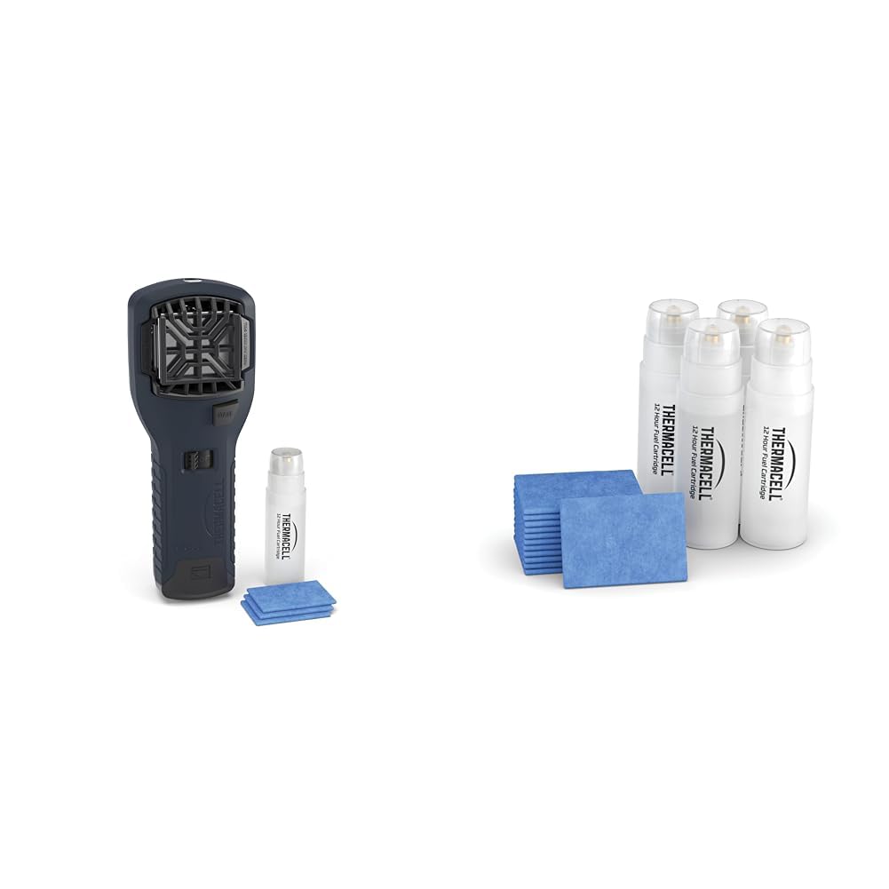 Thermacell Repellente Antizanzare Portatile + Ricarica, Protezione 21 m², Durata 60 Ore, Inodore, Blu Notte