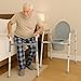 Dr. Dunley 3-in-1 Bedside Commode Chair – Steel Folding Frame, 7.5 QT Bucket, 350 lb Weight Capacity, Clip-On Toilet Seat, Bathroom Safety Aid for Seniors, Tool-Free Assembly – Gray