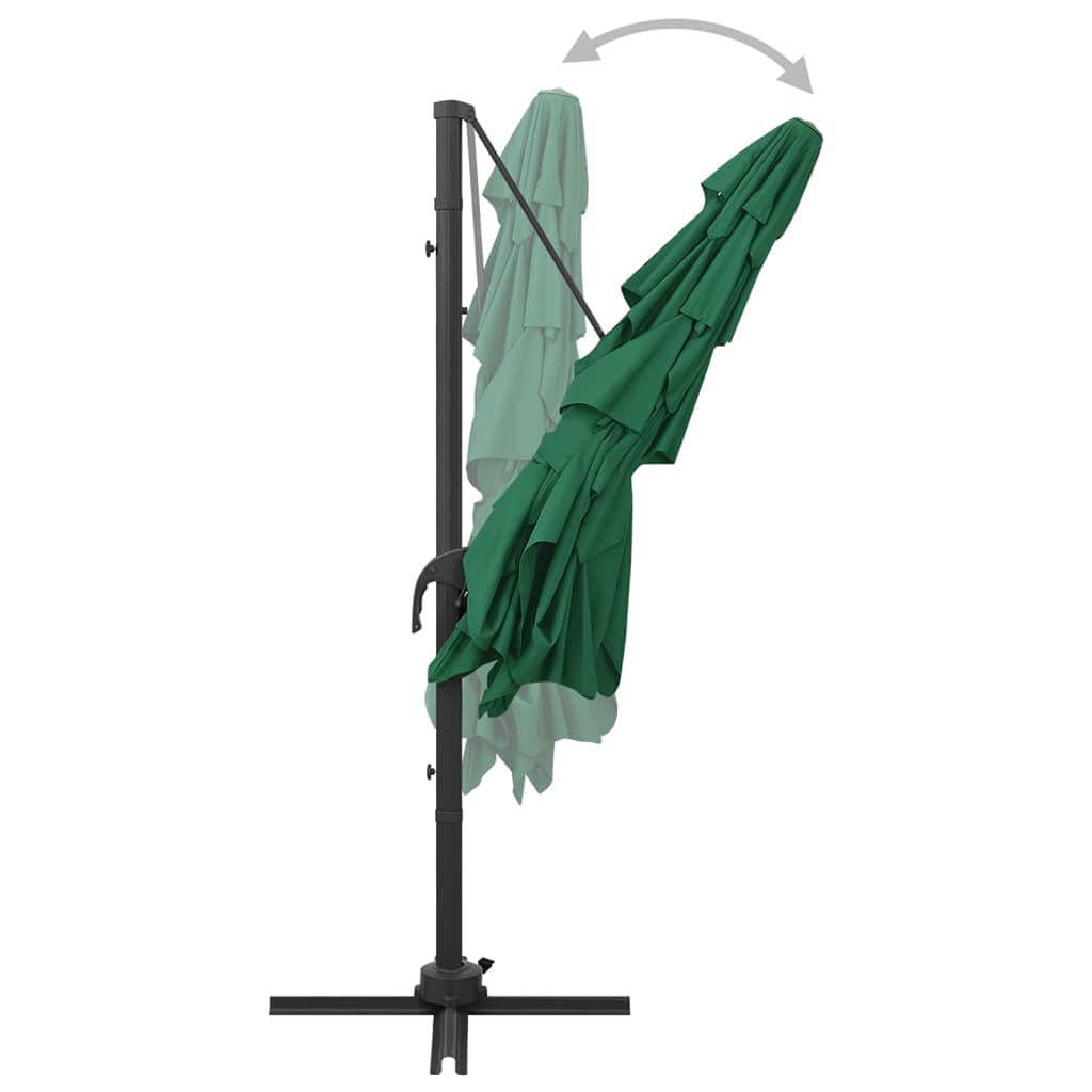 Parasol przeciwsłoneczny z aluminiowym masztem, 4-warstwowy, 250 x szarobrązowy (taupe), parasol ogrodowy z korbą, nachyleniem i ochroną przed promieniowaniem UV, na taras, balkon, do ogrodu