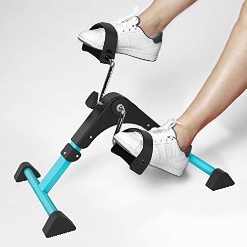 Aduro Sport Foldable Pedal Exerciser, Stationary Under Desk Exercise Equipment for Arm/Leg/Foot Peddler Exercise (Teal/Black)