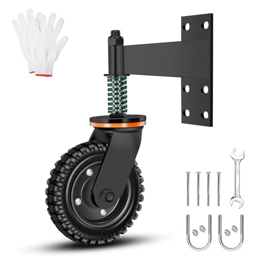 8 Inch Heavy Duty Fence Gate Wheel - 600lb Capacity for Metal Tube Gates With 360 Degree Rotation Spring Loaded Caster - Includes Screws and Screwdriver - Durable Wheel for Smooth Operation (Black)