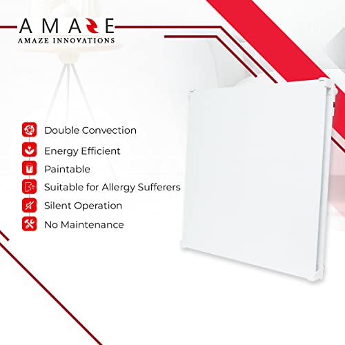 Amaze Heater Dual 400W Convection Wall Mount Space Heater Panel With Heat Guard Cover For 120 Sq Ft Room - 120V - Overheat Protection #TOP3