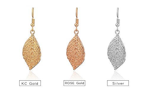 Dangle Earring For Women,Leaf Drop Earring With Girls Rose Gold Or Silver Plated Earring Stainless Steel Earring (Rose Gold Plated) #TOP3