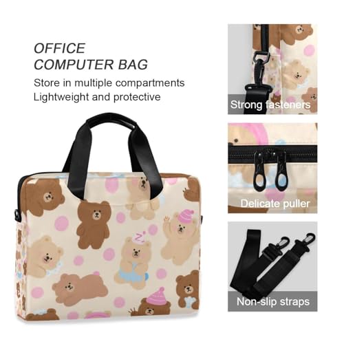 Funda para portátil con asa y correa 15.6 pulg oso marrón miniatura 6