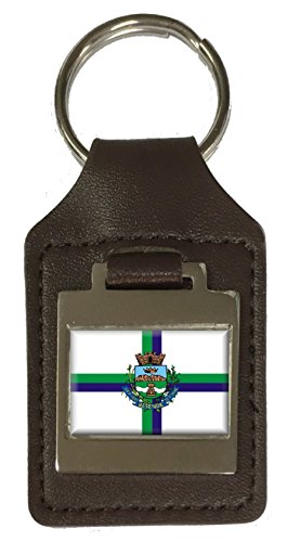 Porte-clés en cuir gravé Resende élégant accessoire de voyage Rio de Janeiro