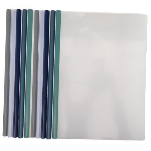 GARIOUANS 10 piezas Carpetas con Barra Deslizante Transparente Organizadores Oficina Escolar Portafolios Archivador Fácil Insertar Quitar