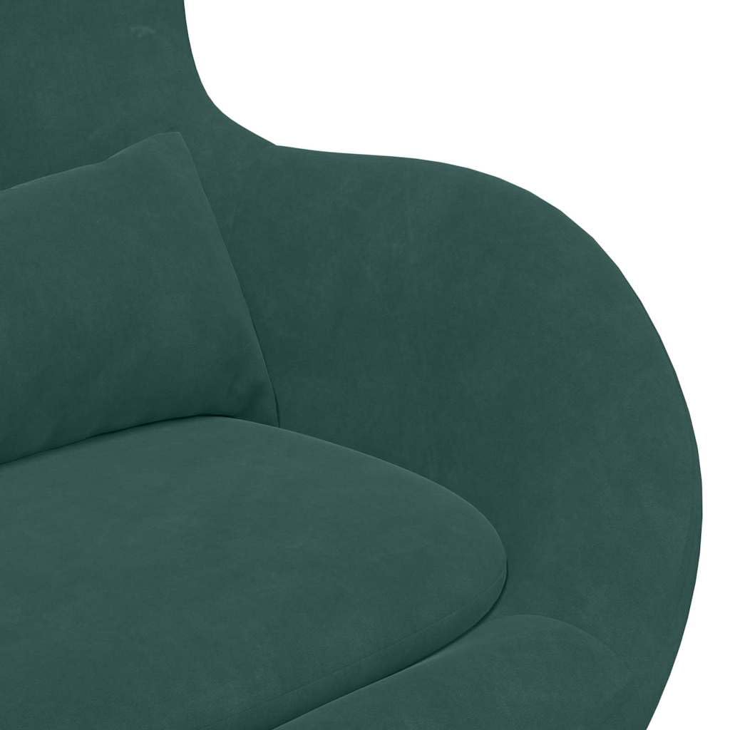 vidaXL Sillón Huevo Verde Oscuro Terciopelo | Ajusta como más te guste para estar cómodo, Mueve fácil en tu espacio, Un look moderno que combina con cualquier decoración
