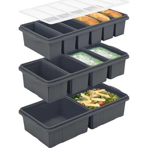 Image of Silicone Freezer Tray With Lid - Soup Freezer Container Molds Set Makes 2-Cup & 1-Cup 1 /2-cup Portions Cubes Perfect for preparing meals in different Portion Sizes Oven & Dishwasher-Safe