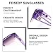 FEISEDY Square Flat Top Shield Sunglasses One Piece Frameless Stylish Women Men UV400 B2765 (Crystal Violet, 73)