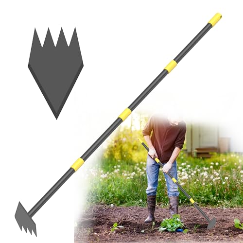 PadPure Hoe Garden Tool Long Handle Weeding Garden Hoe 2 in 1 Adjustable Length 60 inch Yard Tool for Planting