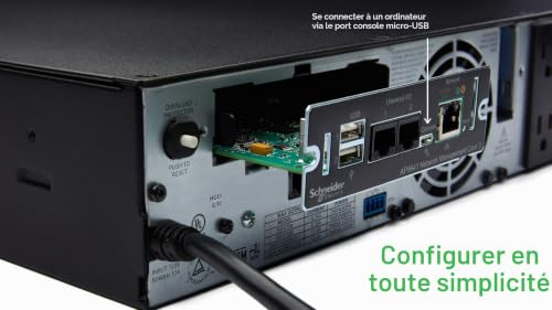 Carte de gestion réseau APC 3 avec 'arrêt du réseau PowerChute et la surveillance de 'environnement Carte de supervision distante 1GbE 1000Base T pour PN: SMTL2200RM2UC SMTL3000RM2UC... - vue 6