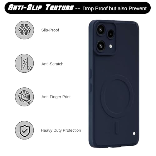 Image of Back Cover | MagFit Ring Design (Non-Magnetic) | Shockproof Case | Anti-Slip Grip | Raised Camera Edges | Slim Protective Case for Nothing Phone (3a) Lite 5G (Steel Blue)