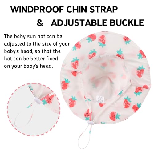 OMUKY Baby Sun Hat Toddler Bucket Hats UPF 50+ Sun Protection Summer Beach Hats Infant Wide Brim Hat3