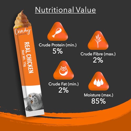 Image of Kitty YUMS Kitten & Adult Creamy Lickable Cat Treats 360g (15g x 24 Pieces) | Real Chicken Flavour | Rich in Protein | Taurine for Heart & Vision | Ideal for Training and Bonding | Promotes Hydration