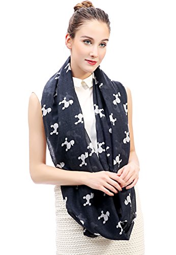 Lina & Lily Poodle Dog Print Women's Infinity Scarf Lightweight3