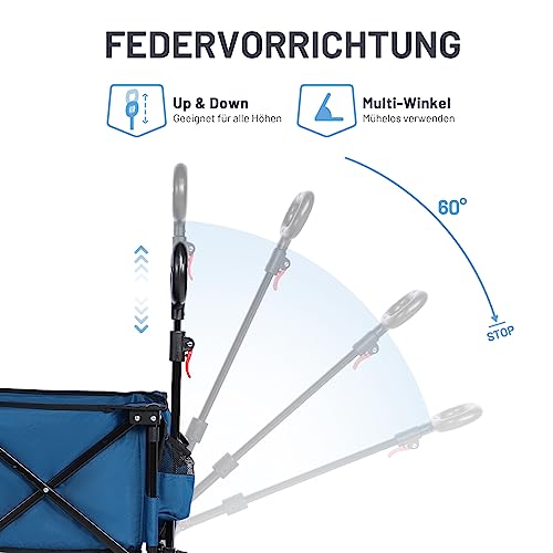 Faltbarer Strandwagen TIMBER RIDGE XXL mit Getränkehalter und Stauraum