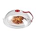 Couvercle Anti-éclaboussures pour Micro-ondes avec Prise D'air et Poignée, Couvercle Anti-mouche Rond pour Tente Anti-moustique, Matériau de Qualité Alimentaire, Rouge/26 cm * 10 cm