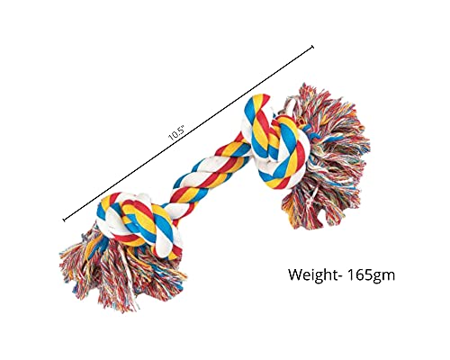 Image of Cotton Chew Dog Rope Toy, 10.5 Inch Large - Multicolor