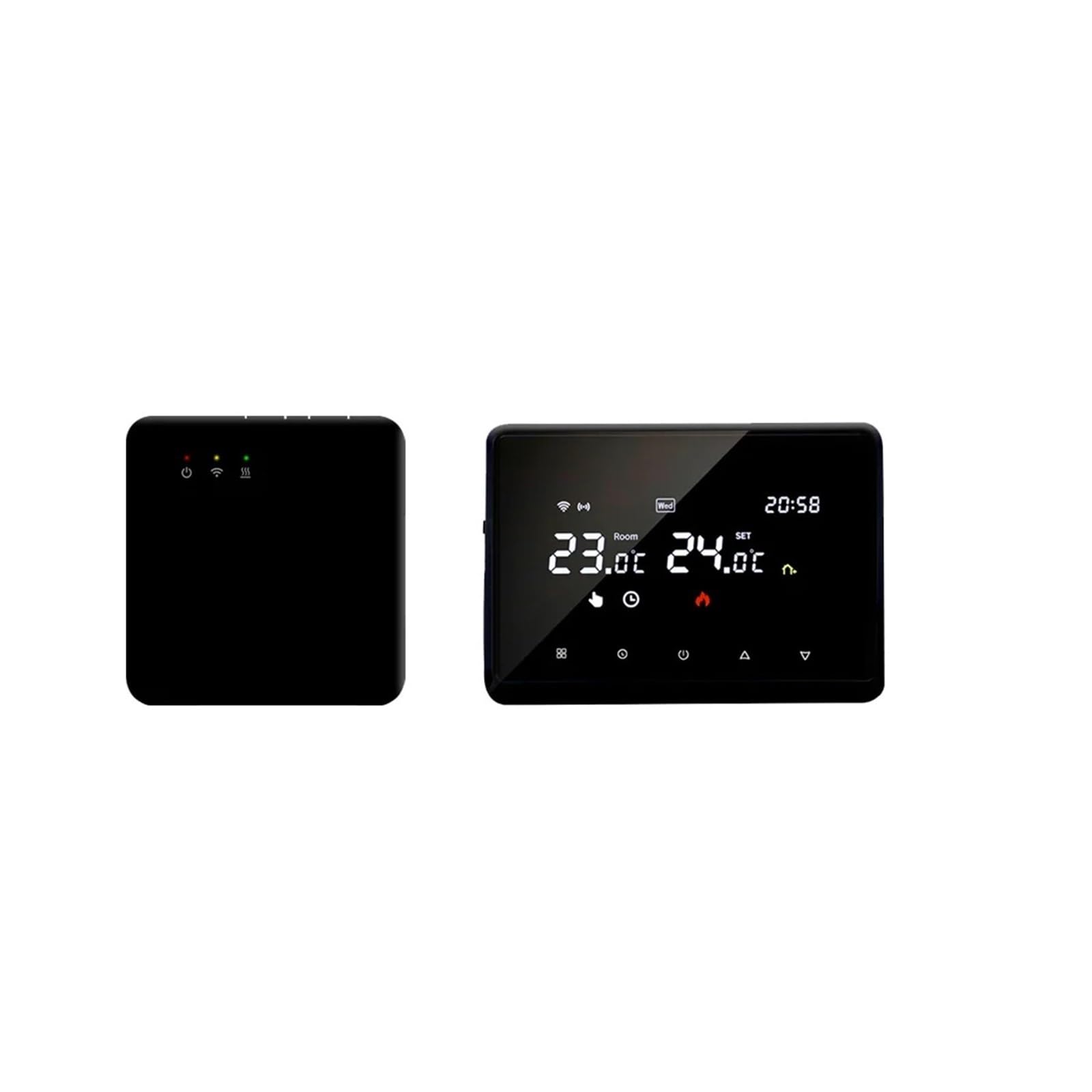 Termostat, Termostat Grzewczy Wifi Bateria Bezprzewodowy Do Kotła Gazowego Inteligentny Dom Cyfrowy Regulator Temperatury Pokojowej(ME98RF Black)