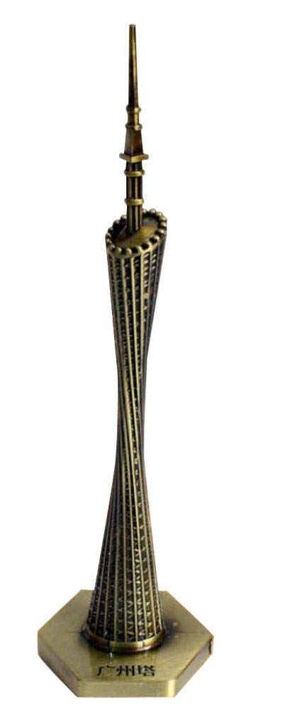 China Canton Tower Metal Statue/Showpiece Sculpture for Home Decor, Tabletop, Offices, Ideal Gifting Item for Any Occasion (Monument D4)