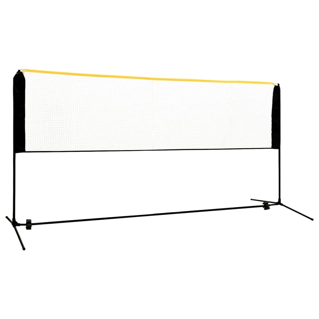 Badmintonnetz Verstellbar für Garten Park 500 cm, Höhenverstellbares Volleyballnetz für Strand und Freizeit, inkl. Tragetasche und Heringe