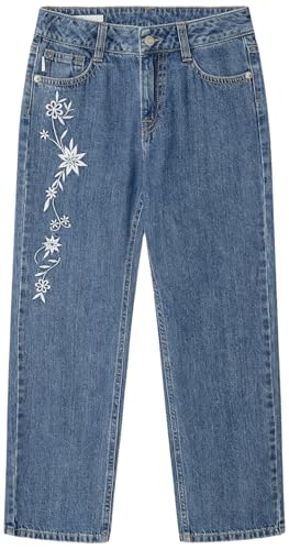 Vaqueros rectos Pepe Jeans de niña Robyne Floral con cintura alta