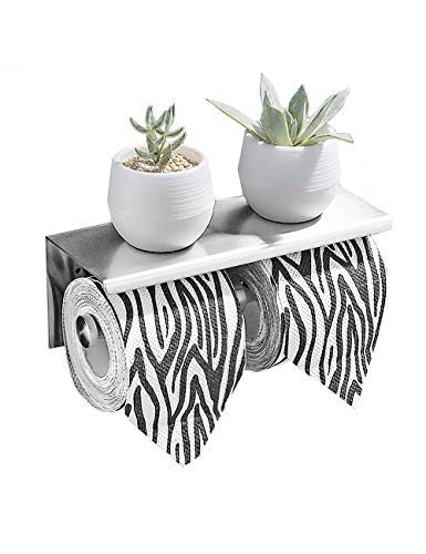 Yeavs Double Toilet Paper Holder-Sus 304 Stainless Steel Tissue Roll Rack With Phone Storage Shelf (Polished Chrome) #TOP6