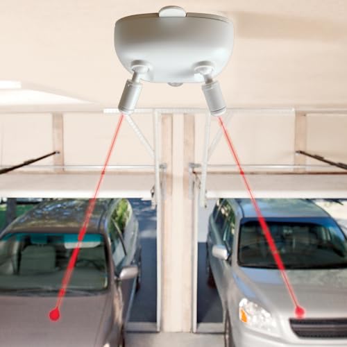 Image of Maxsa 37313 Park Right Dual Laser Parking Guide for One /Two-Car Garage, Fully Adjustable Lasers, Motion Activated, AC Adapter & Battery Backup, Universal Car and SUV Parking Guide, White