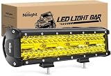 Nilight - 18033C-A 12 Inch 240W Amber Lights...