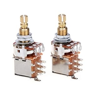 Musiclily Pro Brass Full Metric Split Shaft B500K Lineaire Push-push Potmeter voor Elektrische Gitaar en Basgitaar (2 Stuks)