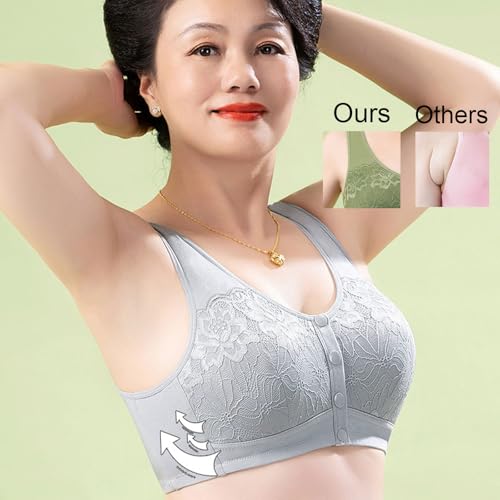 Jenna Chic Bras Comfortable Front Button Wireless Shaping Bra Front Closure Bras for Older Women4