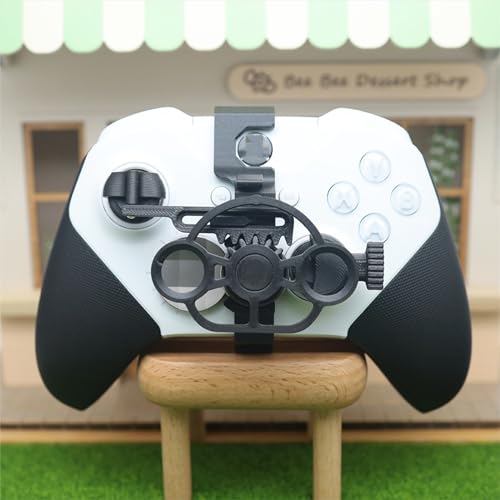 SHEAWA 3D Mini Steering Wheel Controller for Xbox One S X Elite 2,Gaming Racing Accessory,Carbon Fiber Design,Compatible with Xbox One S X Elite 2 Controllers – Image 3