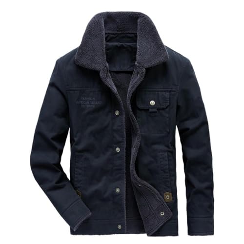 Veste polaire homme ample contre le froid hivernal avec col rabattable